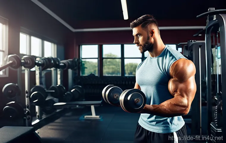 헬스트레이너 대회 준비 과정 - **Prompt 1: Dedicated Training Session**
    "A fit male athlete in his late 20s, with a focused and...