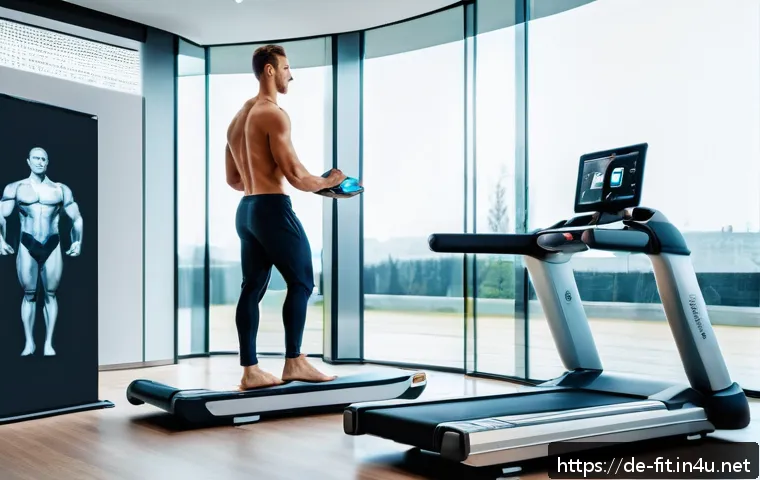 헬스트레이너 인바디 해석법 - A modern fitness clinic interior featuring a professional using an InBody body composition scanner o...